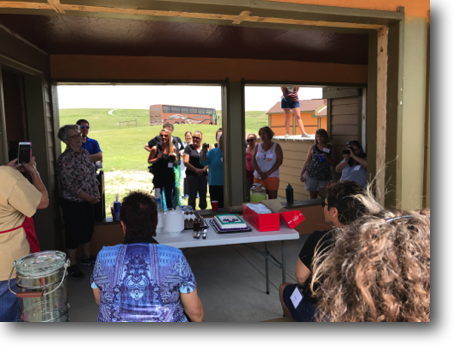Participants in this year's first Lakota Lands & Identities seminar shared in celebrating Mom's birthday.