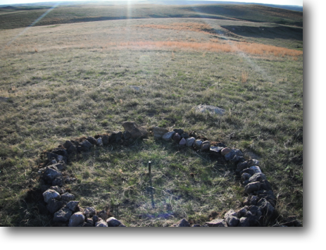Created this stone circle on the west-east axis. Bring a rock to add to the circle when you visit.