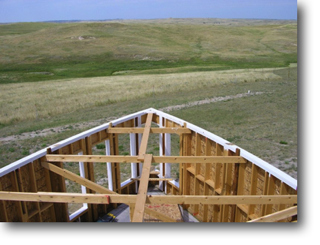 View west from atop the trusses.