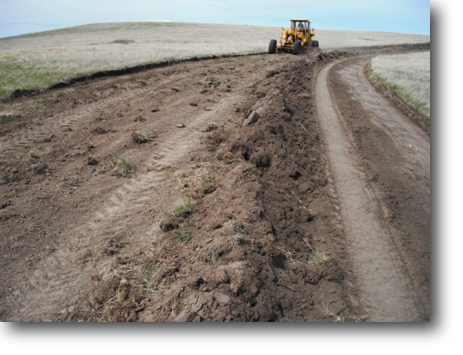 This is how the new grade from Wingsprings to the gravel road is built.