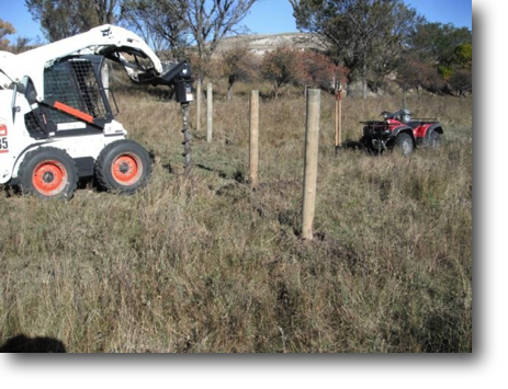 Labor-saving fencing machinery.