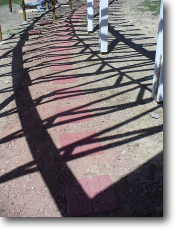 Interesting shadow pattern from the trusses.